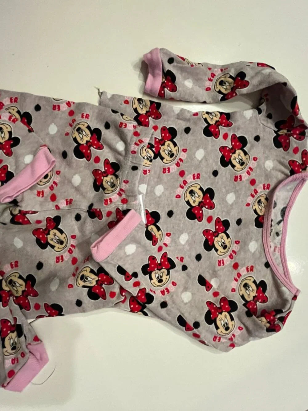 Disney Minnie Mouse 2 Pc Pajama Set Girls Size 2T  100% Cotton